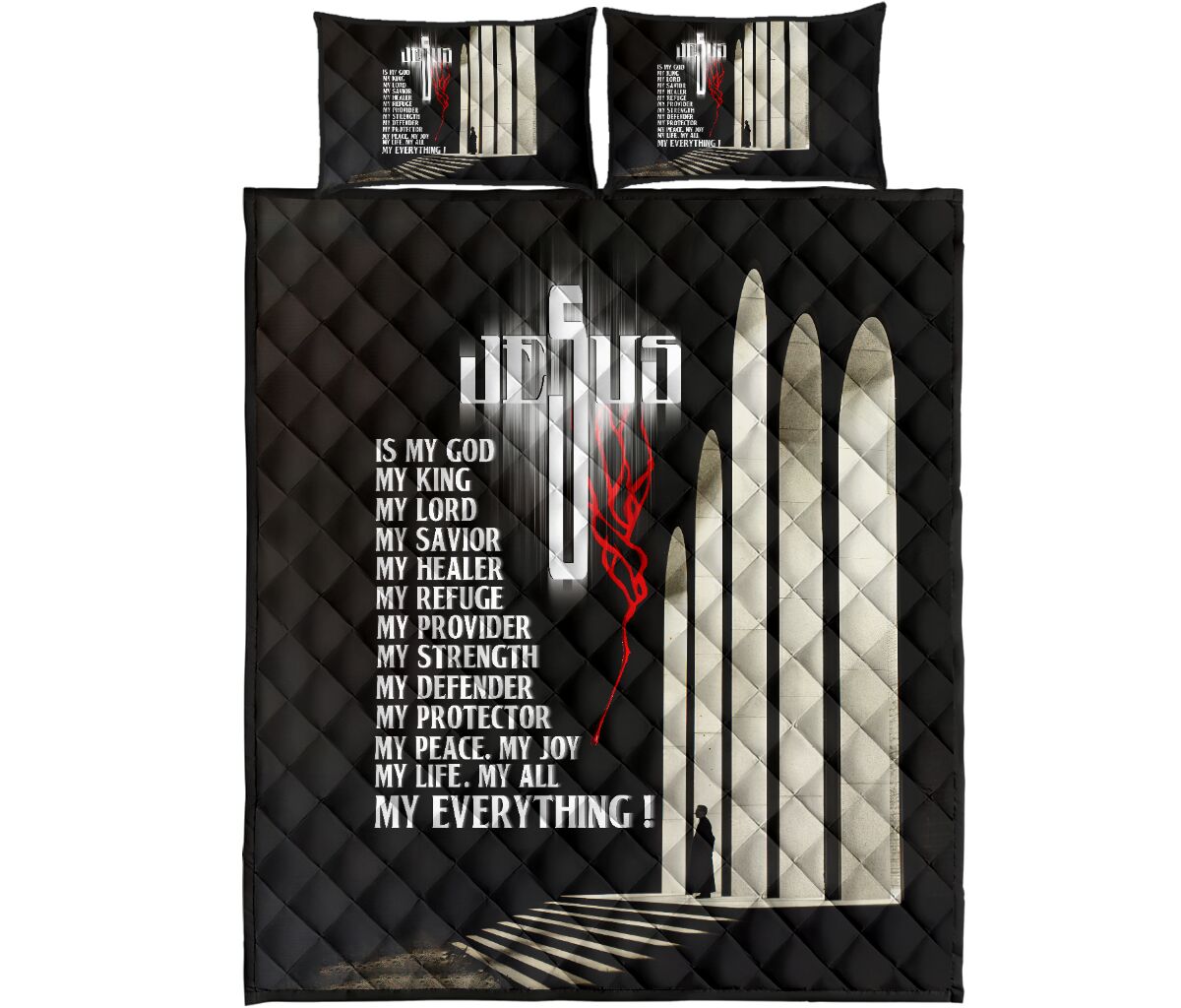 God Jesus Is My God Church Of Light Style Quilt Bed Set - Love Quilt Bedding Set