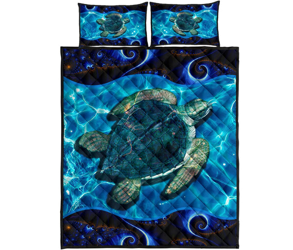 Loggerhead Sea Turtle Quilt Bed Set - Love Quilt Bedding Set