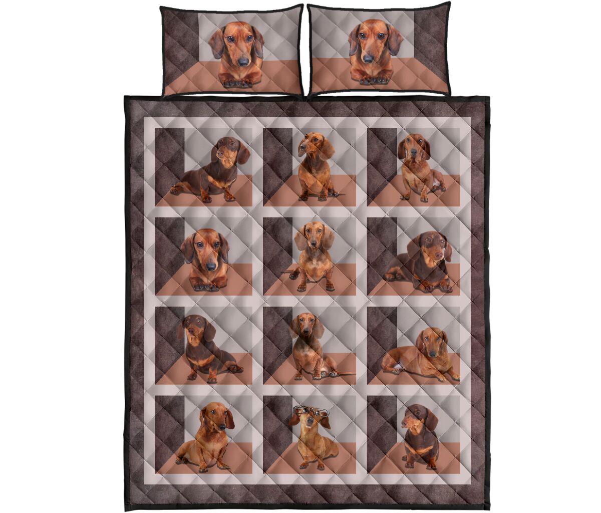 Dachshund Square Cute - Bed Set - Love Quilt Bedding Set