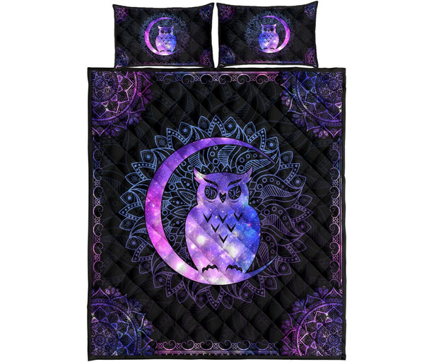 Owl Mandala Quilt Bed Set - Love Quilt Bedding Set