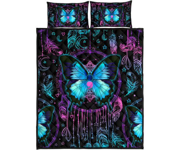 Butterfly Dream Catcher Style Quilt Bed Set - Love Quilt Bedding Set