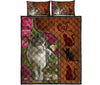 Cat Art Leather Style Quilt Bed Set - Love Quilt Bedding Set