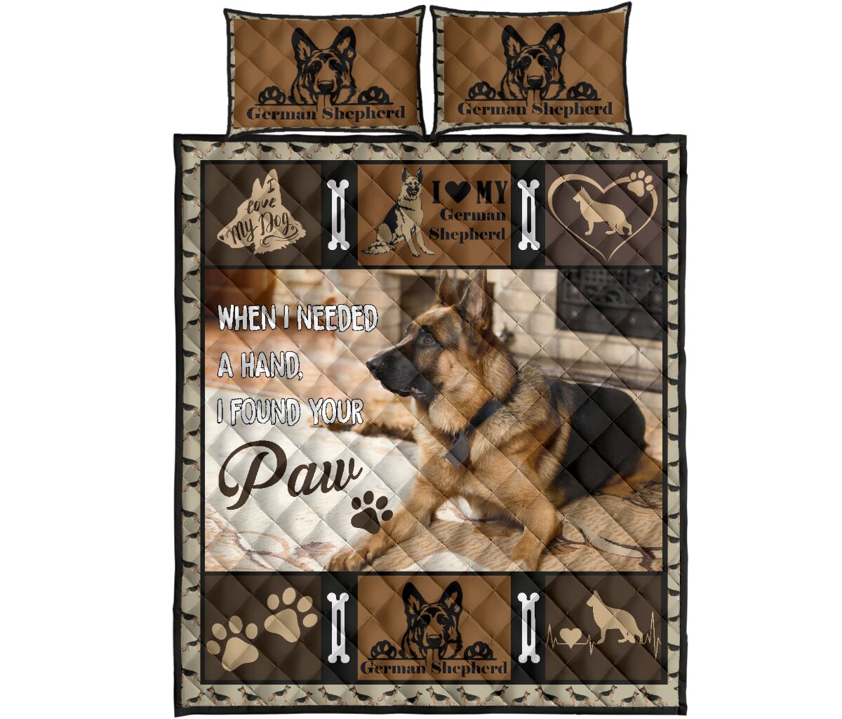 German Shepherd Paw - Bed Set - Love Quilt Bedding Set