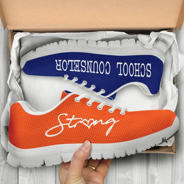 School Counselor Strong Royal Blue Orange Kd Sneakers, Runni- Love Sneakers