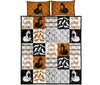 Live Love Foxes Pattern Quilt Bed Set - Love Quilt Bedding Set