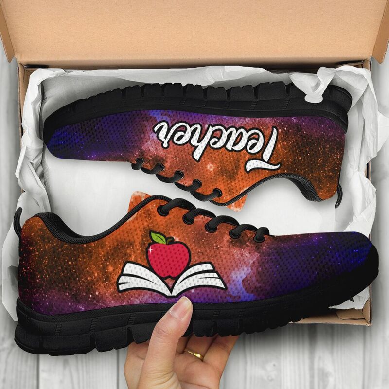 Teacher Galaxy Blue Orange Kd Sneakers, Running Shoes, Shoes For Women, Shoes For Men, Cust- Love Sneakers