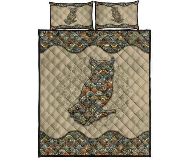 Quilt Bed Set - Owl - Mandala 64 - Love Quilt Bedding Set