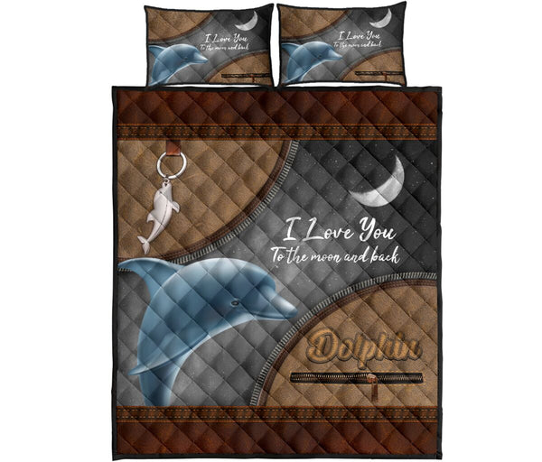 Dolphin Leather Quilt Bed Set - Love Quilt Bedding Set