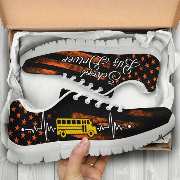 School Bus Orange Sneakers, Runni- Love Sneakers
