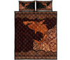 Shark Carving Leather Skin Style Quilt Bed Set - Love Quilt Bedding Set