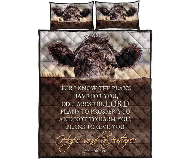 Quilt Bed Set - Cow - Hope And A Future 9 - Love Quilt Bedding Set