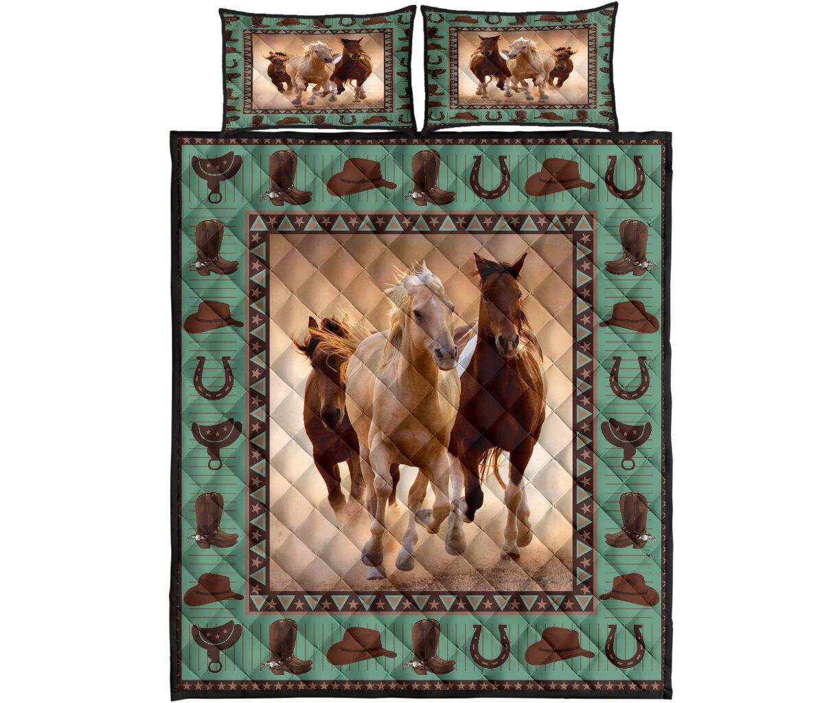 Horse Items - Quilt Bed Set - Love Quilt Bedding Set