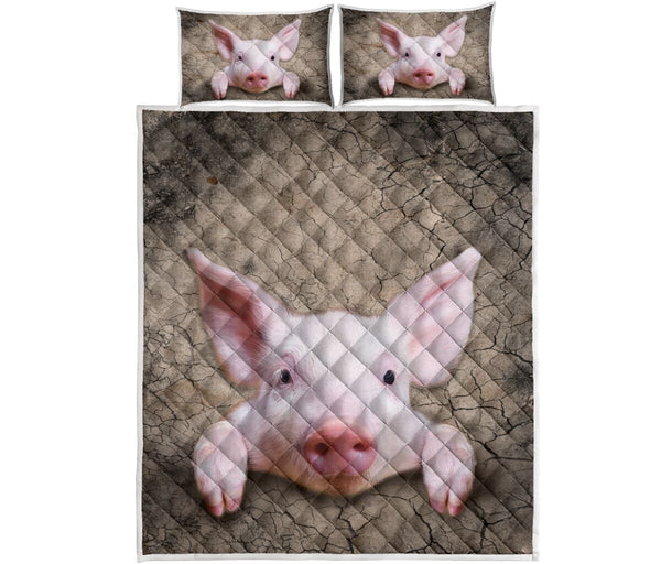 Pig Dry Soil Cracking 3d - Love Quilt Bedding Set