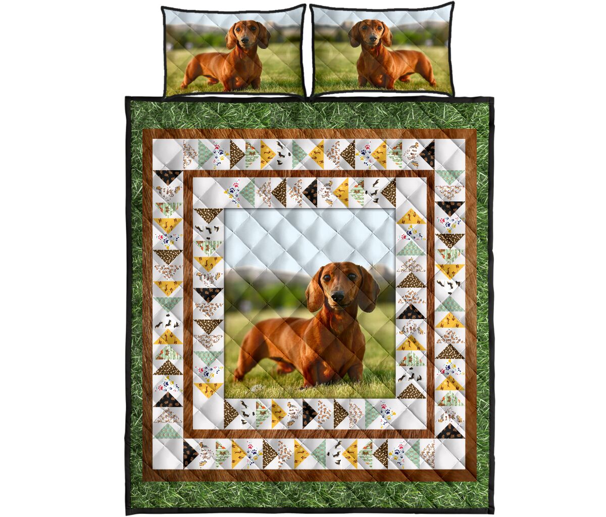 Dachshund Outside - Bed Set - Love Quilt Bedding Set