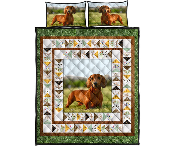 Dachshund Outside - Bed Set - Love Quilt Bedding Set