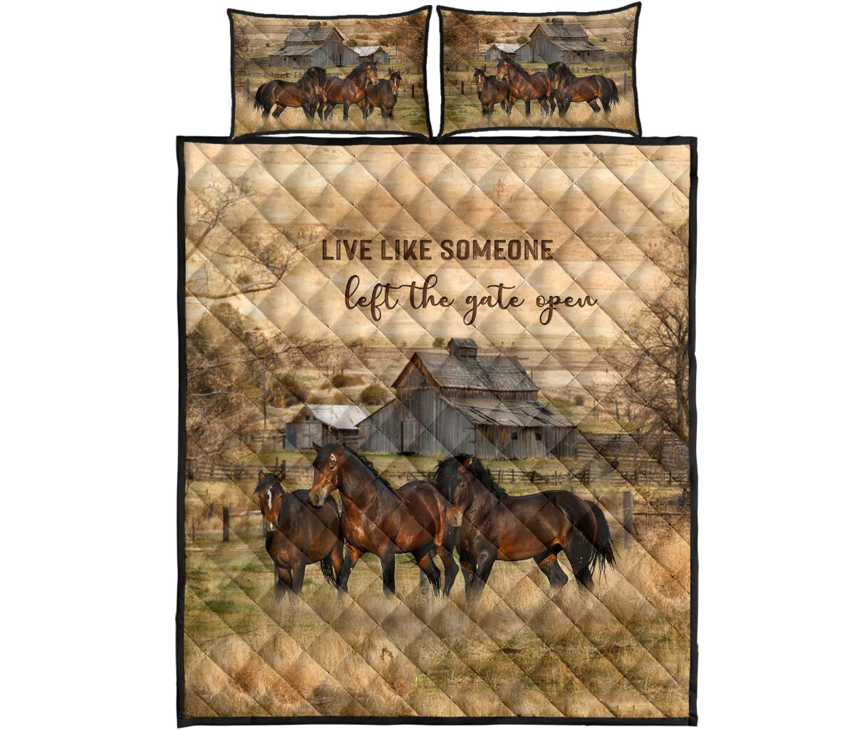 Quilt Bed Set - Farming - Horse 67 - Love Quilt Bedding Set