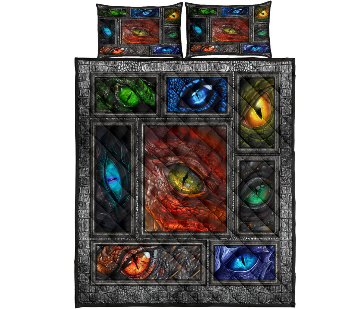 Dragon Frame Quilt Bed Set - Love Quilt Bedding Set