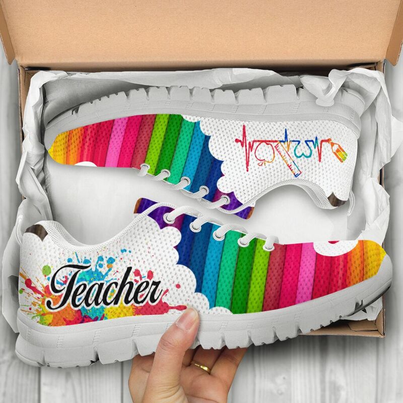Teacher P-color Art Shoes Sneakers, Runni- Love Sneakers
