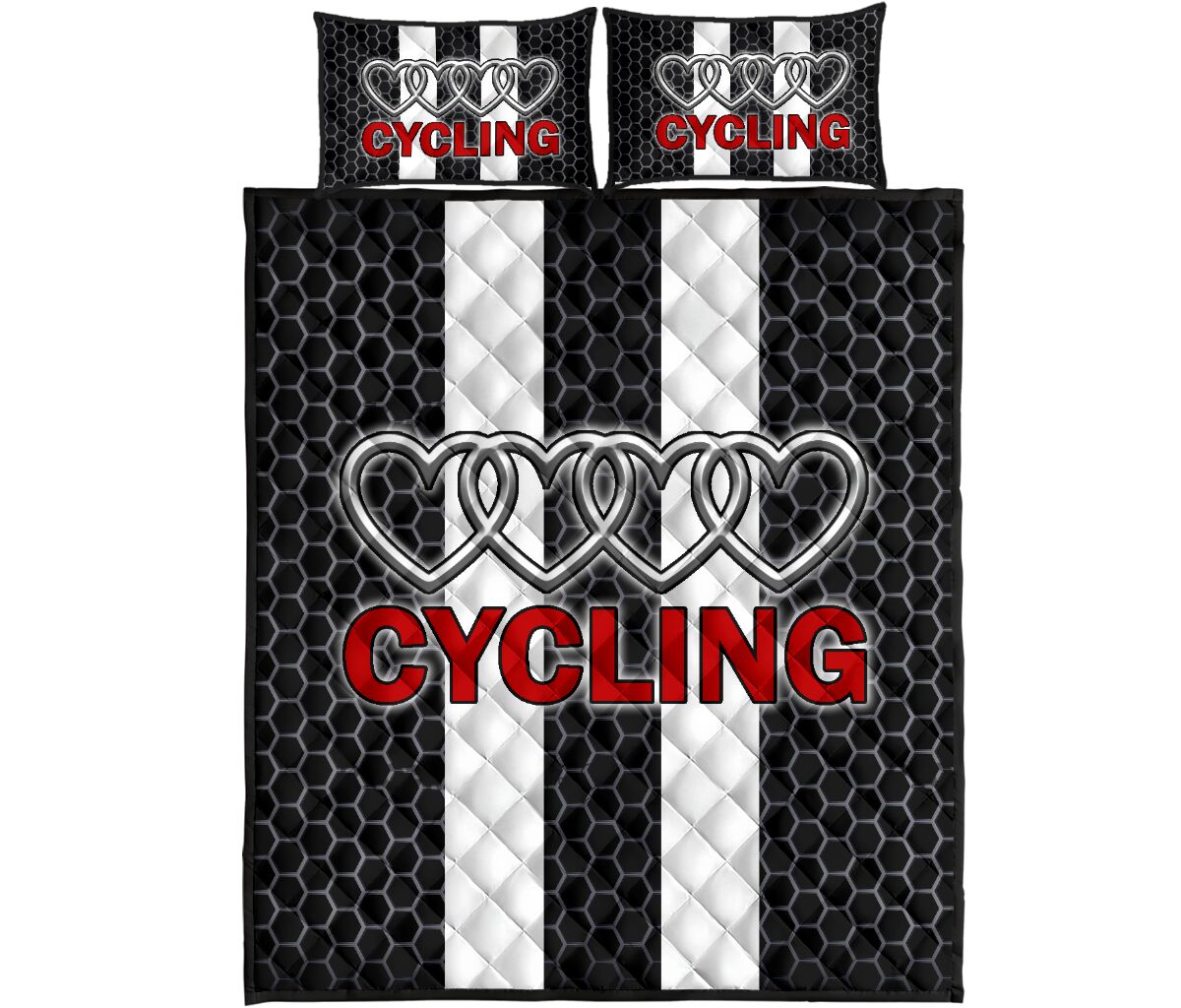 Cycling Heart - Bed Set- Love Quilt Bedding Set