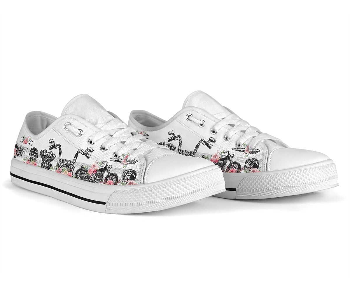 Low Top - Biker - Flower Style Shoe - Love Love Top Shoes
