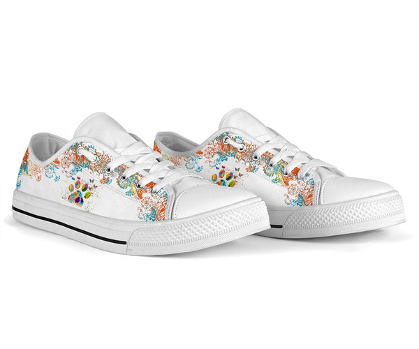 Dog Paw Watercolor - Low Top Shoe - Love Love Top Shoes