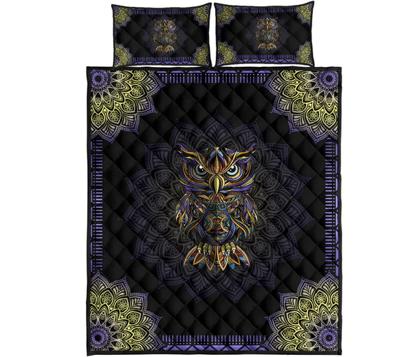 Owl Quilt Bed Set 98 - Love Quilt Bedding Set