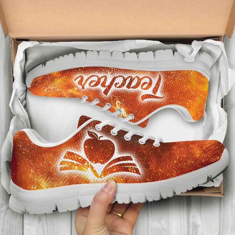 Teacher Galaxy2 Orange Kd Sneakers, Running Shoes, Shoes For Women, Shoes For Men, Custom Sh- Love Sneakers