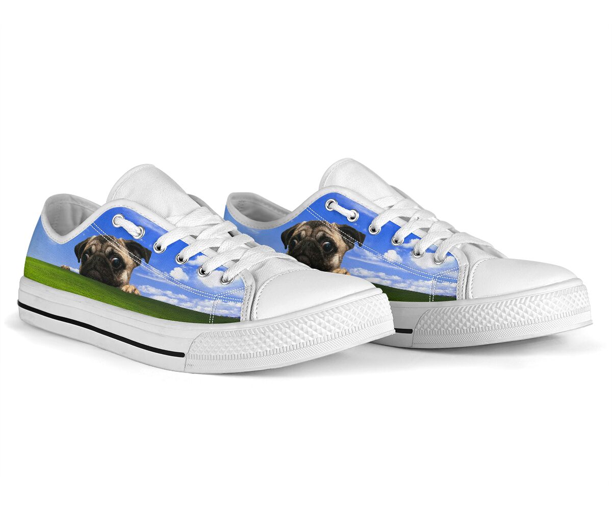 Pug Lying Mountain - Low Top Shoe - Love Love Top Shoes