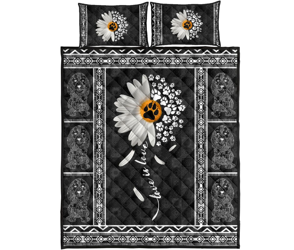 Dog - Golden Retriever - Love Is Love - Quilt Bed Set 61 - Love Quilt Bedding Set