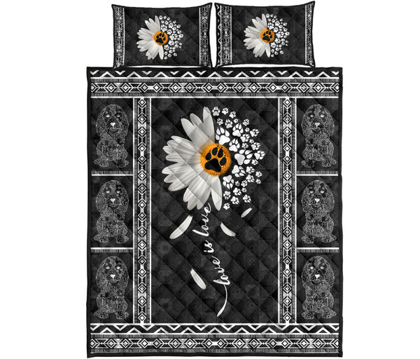 Dog - Golden Retriever - Love Is Love - Quilt Bed Set 61 - Love Quilt Bedding Set