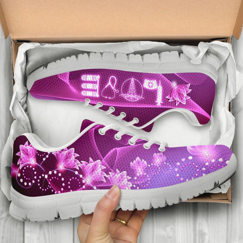 Nurse Love Flower Sneakers, Running Shoes, Shoes For Women, Shoes For Men, Custom Shoes, L- Love Sneakers