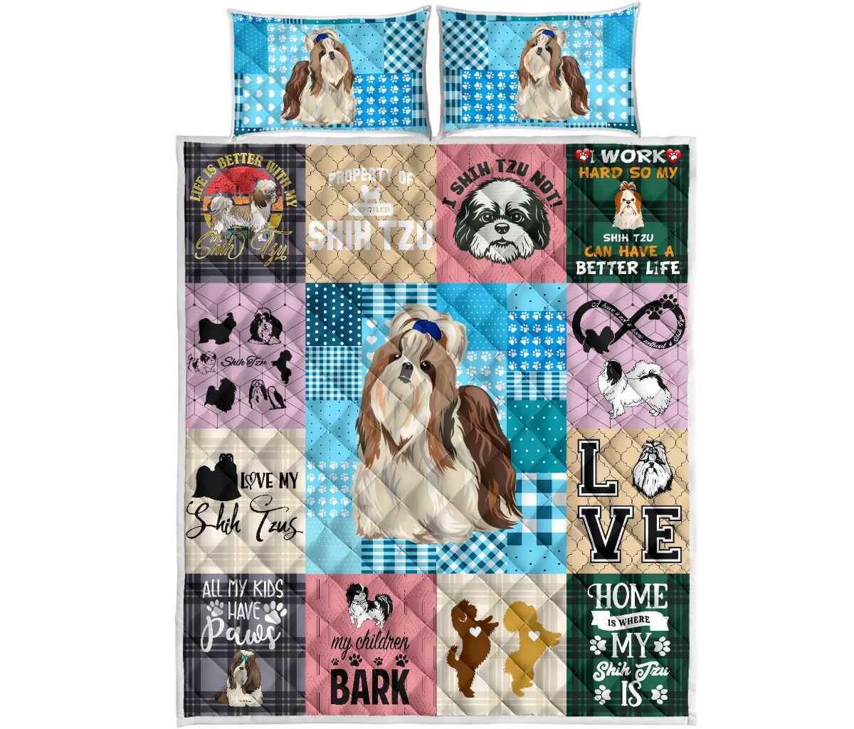 Shih Tzu Caro - Quilt Bed Set - Love Quilt Bedding Set