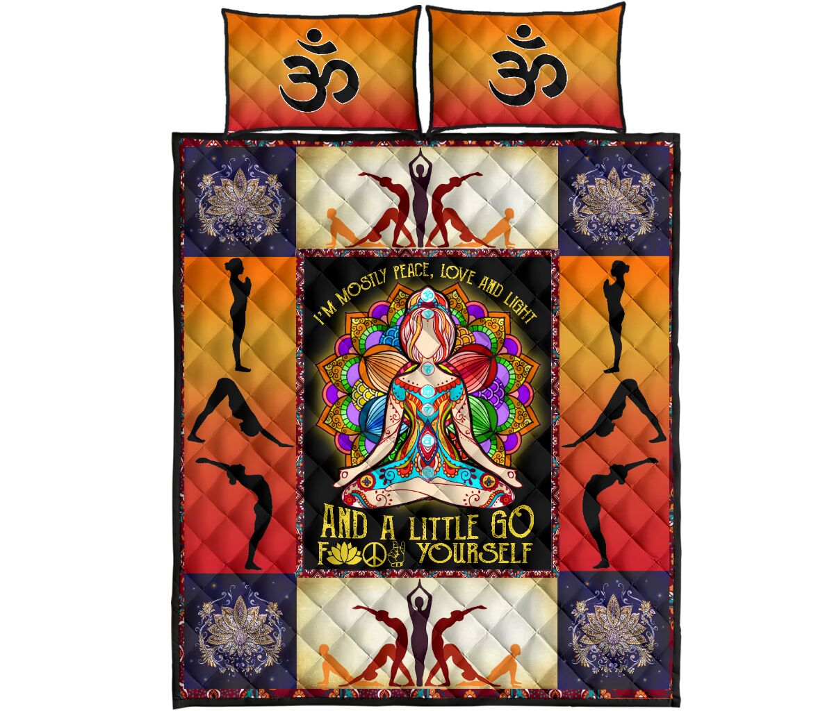 Hatha Yoga Mandala Color - Bed Set - Love Quilt Bedding Set