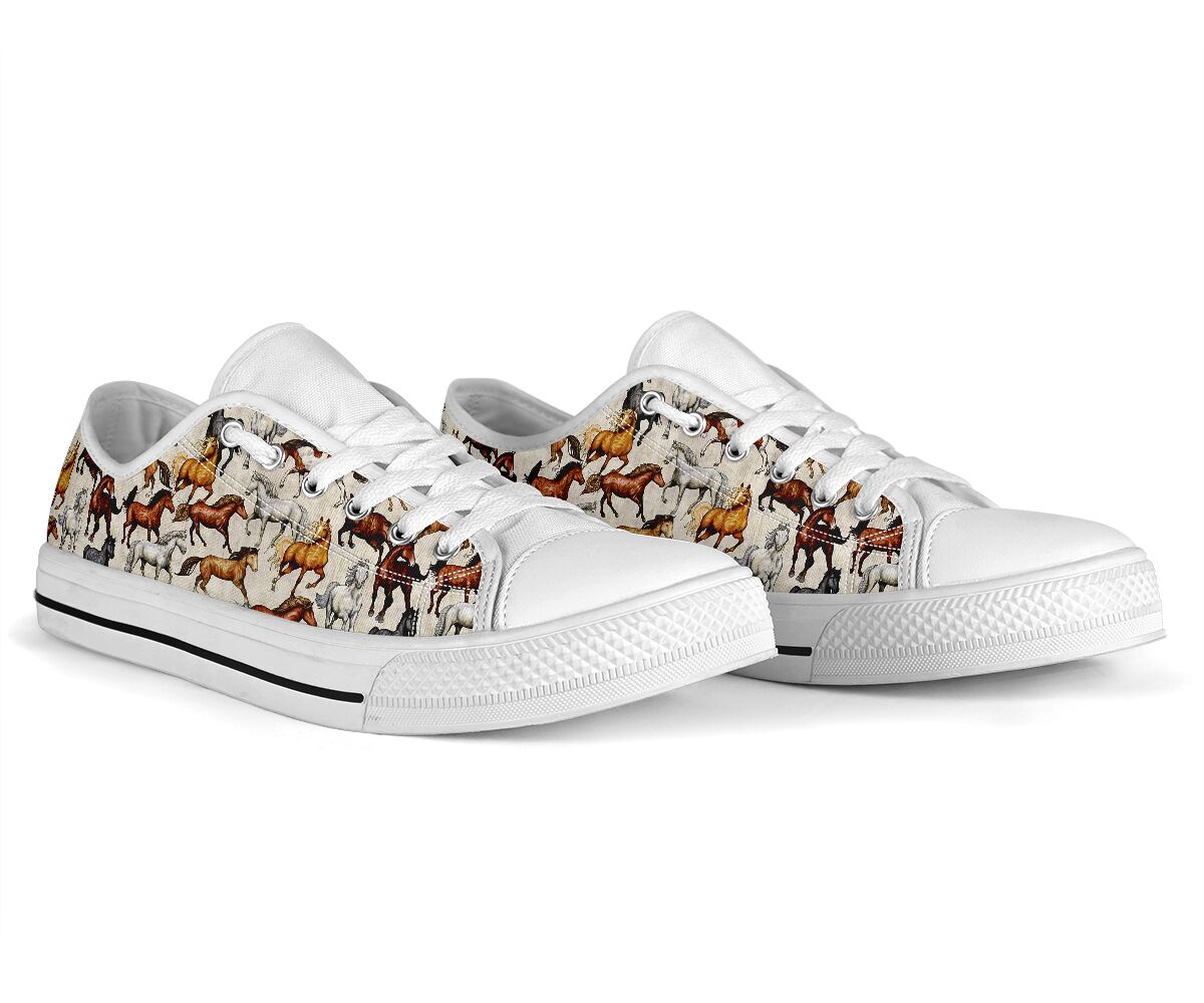 Horse Pattern Low Top  1Shoes