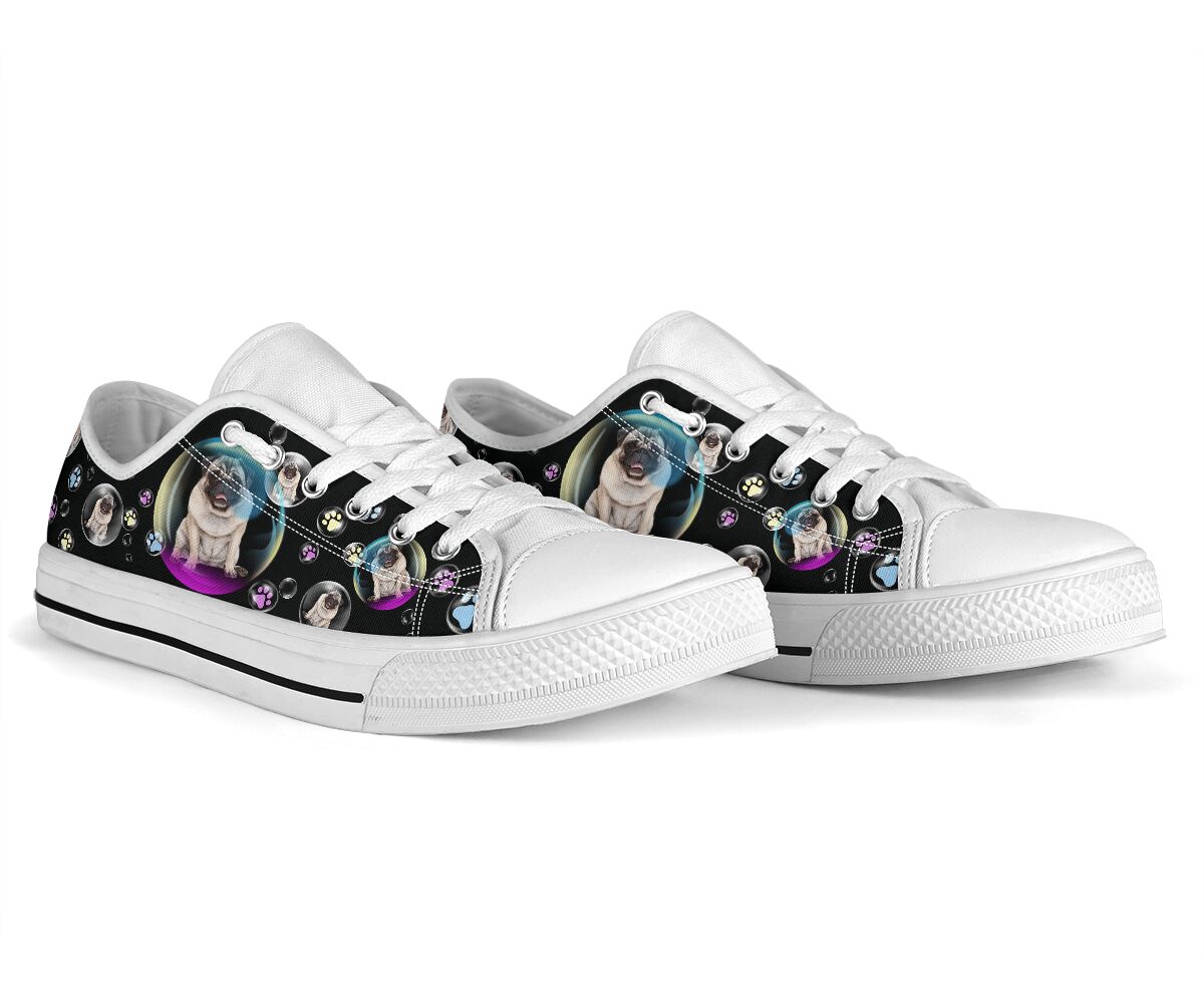 Pug Fly On Bubble - Low Top Shoe - Love Love Top Shoes