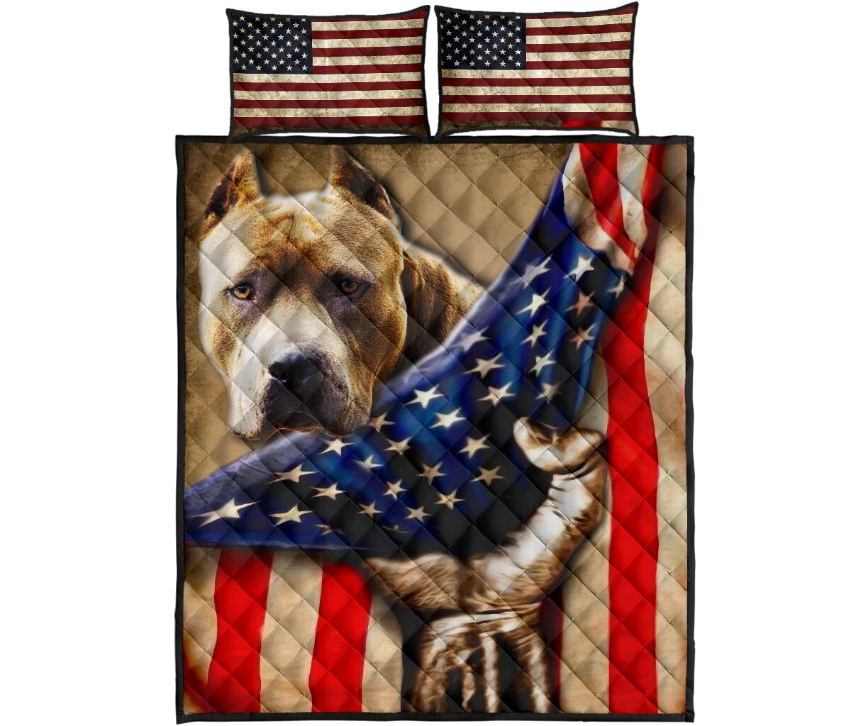 Pitbull Quilt Bed Set - Love Quilt Bedding Set