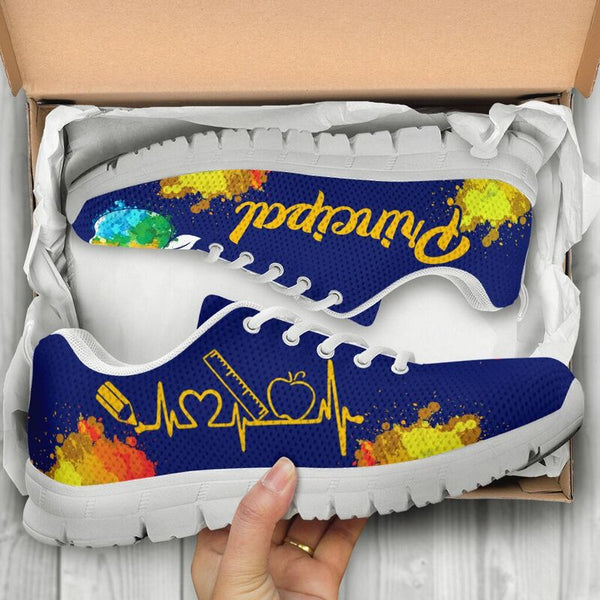 Principal Art Royal Blue Gold Kd Sneakers, Runni- Love Sneakers