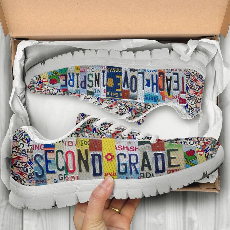 Second Grade License Plates Sneakers, Runni- Love Sneakers