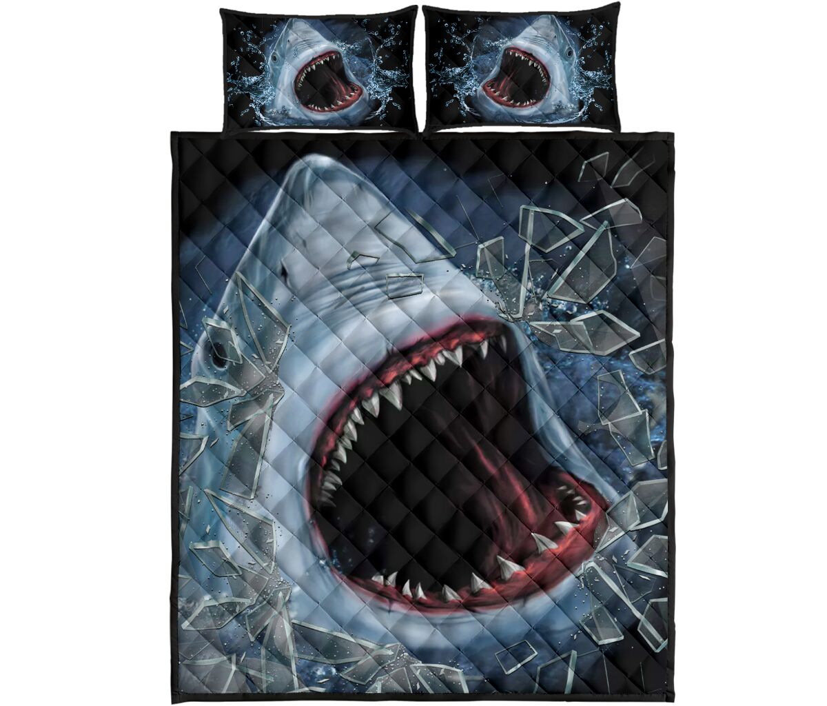 Shark Glass Break - Bed Set - Love Quilt Bedding Set