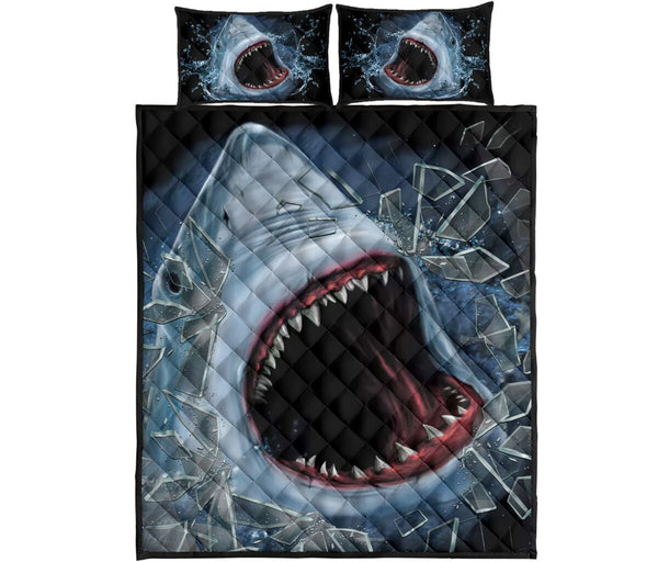 Shark Glass Break - Bed Set - Love Quilt Bedding Set