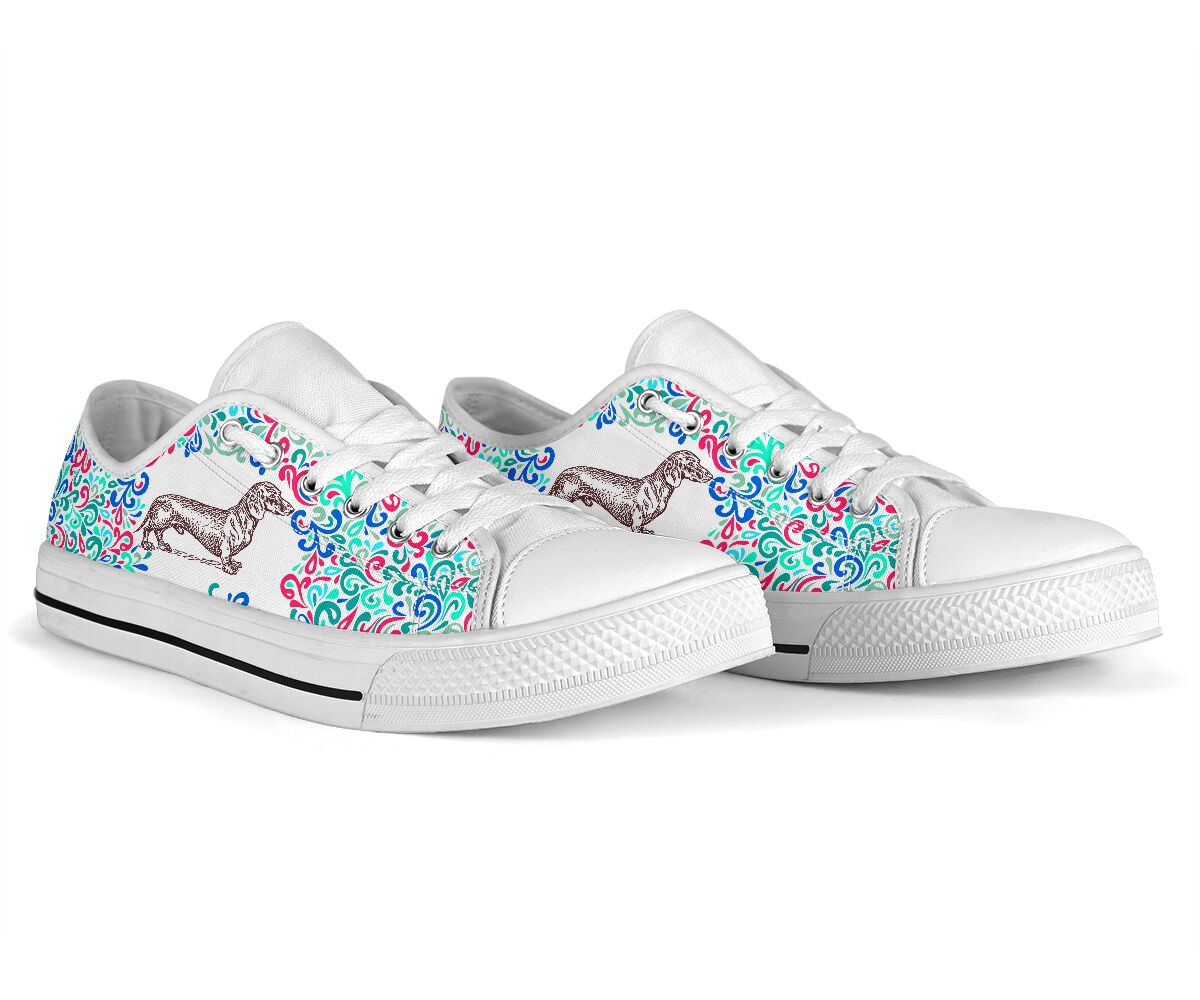 Dachshund Leafy Doodle - Low Top Shoe - Love Love Top Shoes
