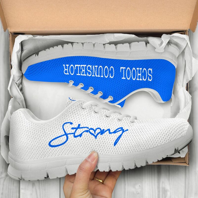 School Counselor Strong Blue White Kd Sneakers, Runni- Love Sneakers