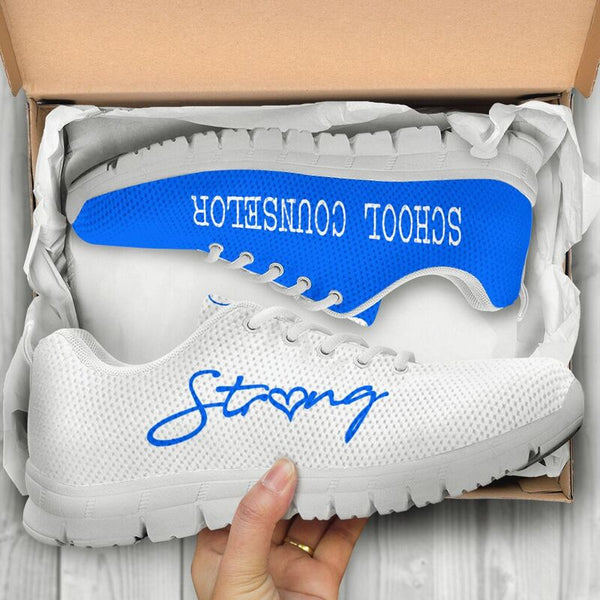 School Counselor Strong Blue White Kd Sneakers, Runni- Love Sneakers