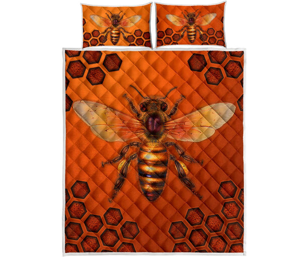 Bee Honey Style Quilt Bed Set - Love Quilt Bedding Set