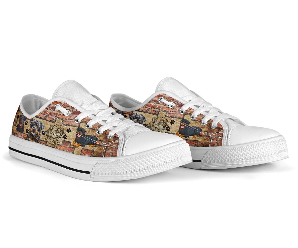 Rottweiler Brick Wall - Low Top Shoe - Love Love Top Shoes
