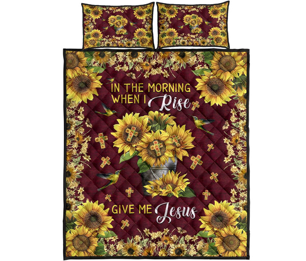 In The Morning When Rise Sunflower Art Style Quilt Bed Set - Love Quilt Bedding Set