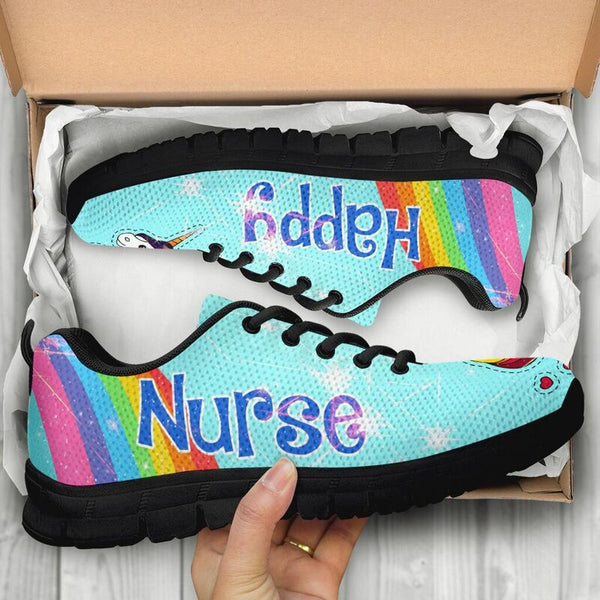 Nurse - Happy  Unicorn Kd Sneakers, Running Shoes, Shoes For Women, Shoes For Men, Custom Sh- Love Sneakers