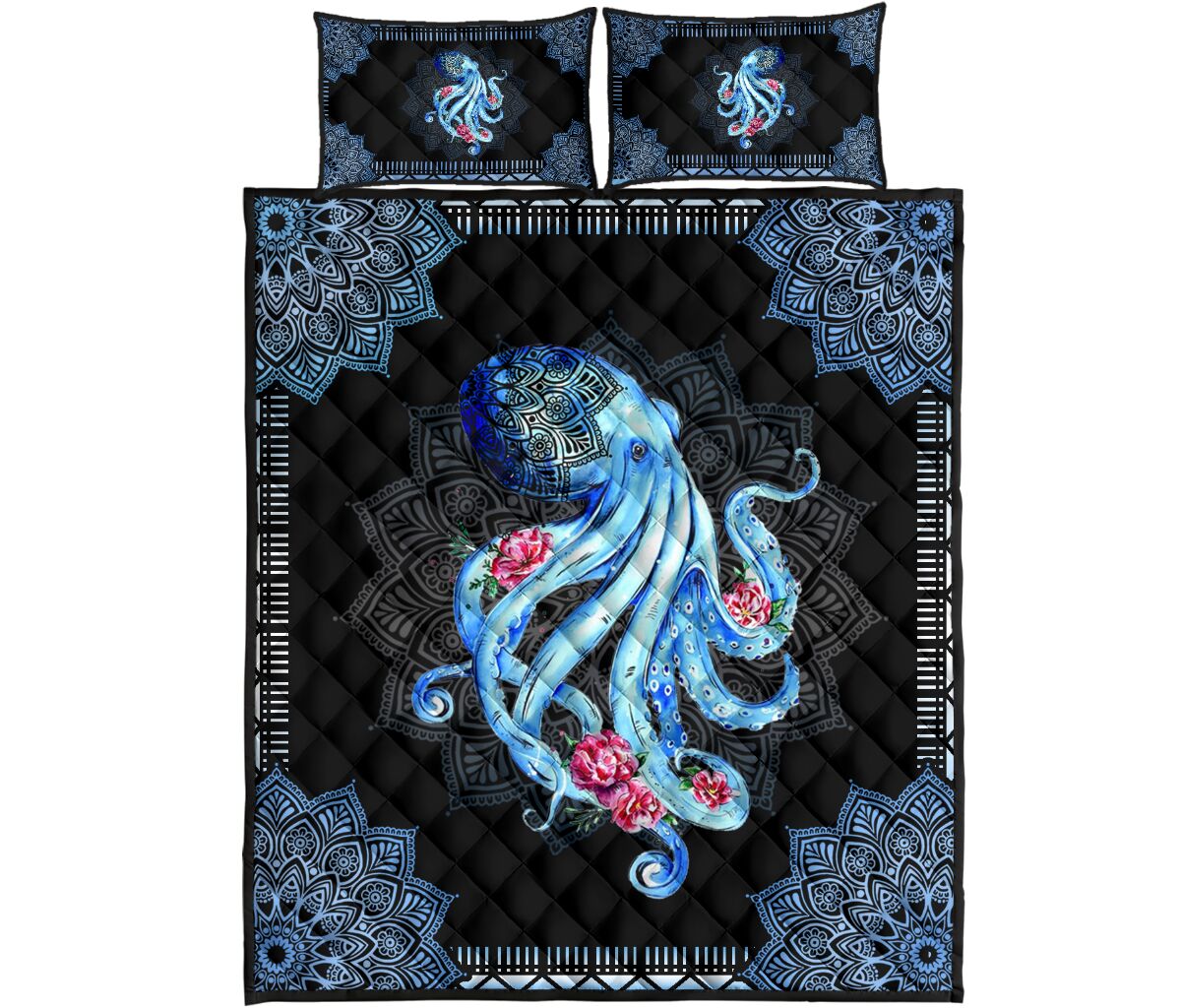 Octopus Quilt Bed Set 88 - Love Quilt Bedding Set