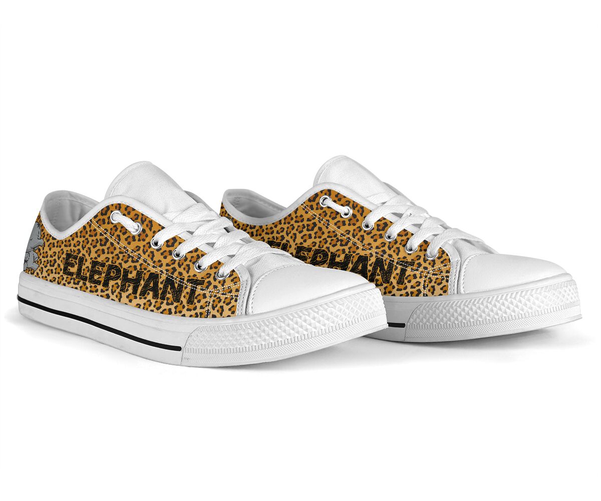 Elephant Leopard Skin Low Top Shoes