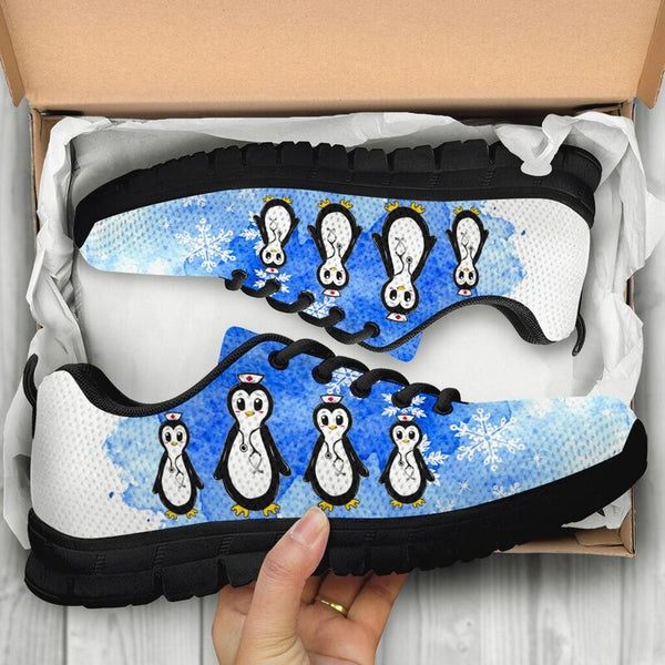 Penguins Nurse Shoes Sneakers, Running Shoes, Shoes For Women, Shoes For Men, Custom Shoes,- Love Sneakers